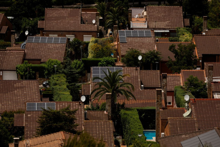 Solar panels are seen on the roofs of homes at the well-to-do suburb of Rivas-Vaciamadrid, south of Madrid, Spain, June 6, 2022. 