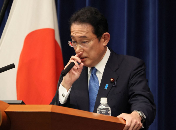 Japanese Prime Minister Fumio Kishida delivers a speech at his official residence as a 150-day ordinary Diet session was closed, in Tokyo, Japan, June 15, 2022. Yoshikazu Tsuno/Pool via REUTERS
