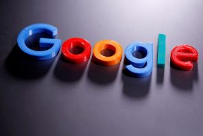 A 3D printed Google logo is seen in this illustration taken