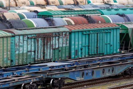 A view shows freight cars, following Lithuania's ban of the transit of goods under EU sanctions through the Russian exclave of Kaliningrad on the Baltic Sea, in Kaliningrad, Russia June 21, 2022. 