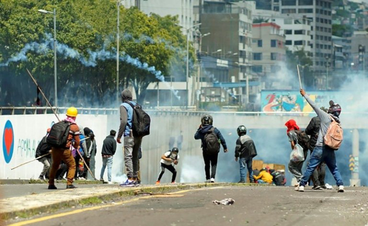 Hundreds of protesters in the capital were dispersed by police with tear gas