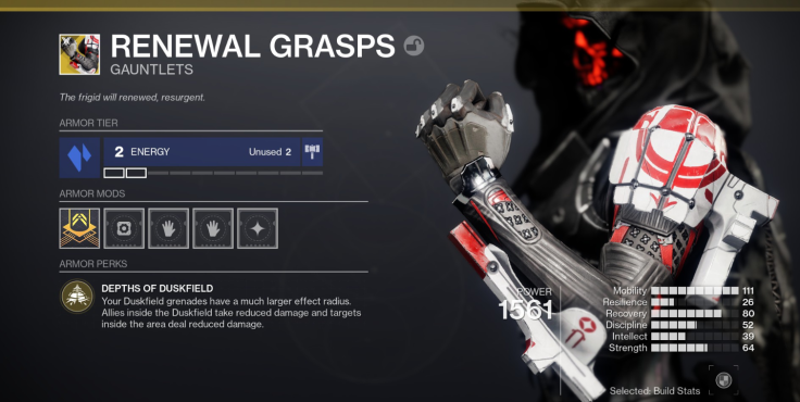 The Renewal Grasps exotic gauntlets for Hunters in Destiny 2