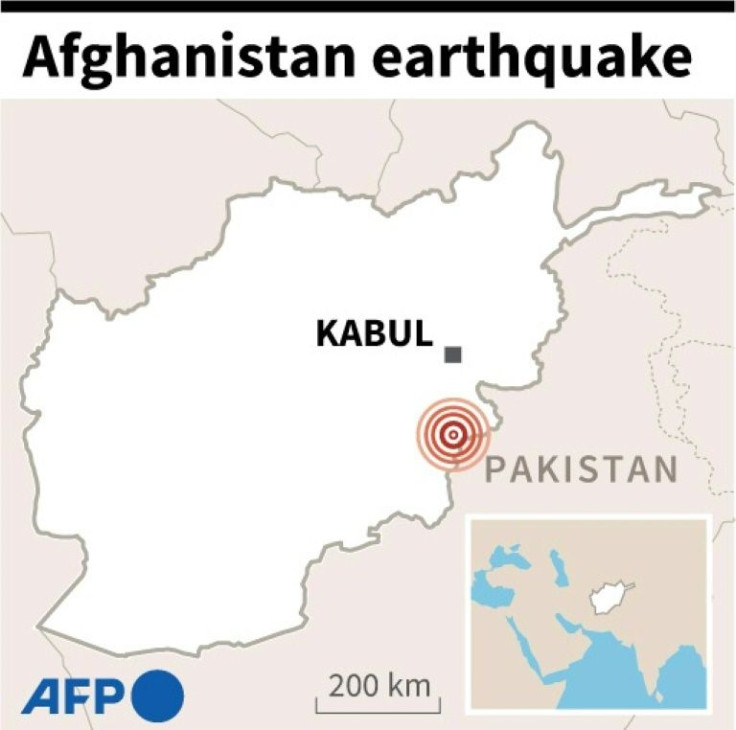 Map showing the epicentre of a 5.9-magnitifude quake in Afghanistan that hit in the early hours of June 22