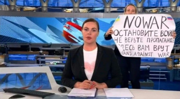 The protest by Marina Ovsyannikova, right, ended her television career in Russia