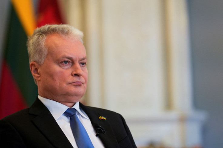 Lithuanian President Gitanas Nauseda listens during an interview in Vilnius, Lithuania June 22, 2022.