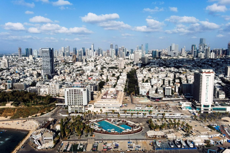A general view shows part of Tel Aviv, Israel June 12, 2022. Picture taken with a drone on June 12, 2022. 