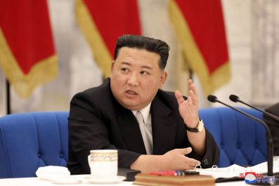 North Korean leader Kim Jong Un holds theThird Enlarged Meeting of Eighth Central Military Commission of the Workers' Party of Korea (WPK) in Pyongyang, North Korea, in this photo released by the country's Korean Central News Agency (KCNA) June 24, 2022. 