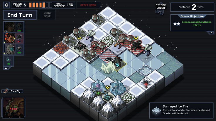 Into the Breach features tactical, almost Chess-like gameplay in an isometric perspective
