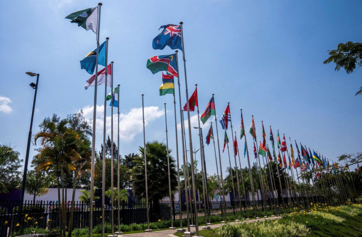 Flags representing Commonwealth countries fly at the Kigali Convention Centre, the venue hosting the Commonwealth Heads of Government Meeting (CHOGM) in Kigali, Rwanda June 22, 2022. 