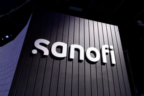 A logo on the Sanofi exhibition space at the Viva Technology conference dedicated to innovation and startups at Porte de Versailles exhibition center in Paris, France June 15, 2022. 