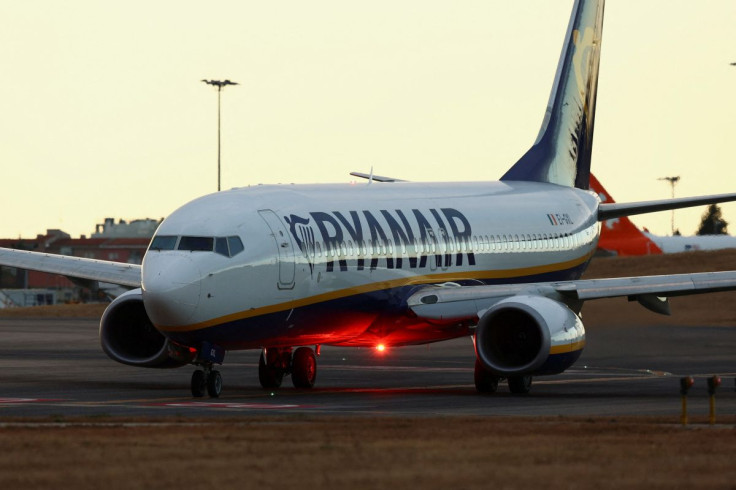 A Ryanair plane prepares to take off from Lisbon Humberto Delgado Airport on the first of three days cabin crew strike in Lisbon, Portugal, June 24, 2022. 
