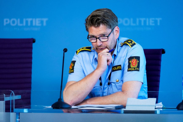 Police prosecutor Christian Hatlo addresses a news conference following a shooting at a nightclub in central Oslo, Norway June 25, 2022. Hakon Mosvold Larsen/NTB/via REUTERS