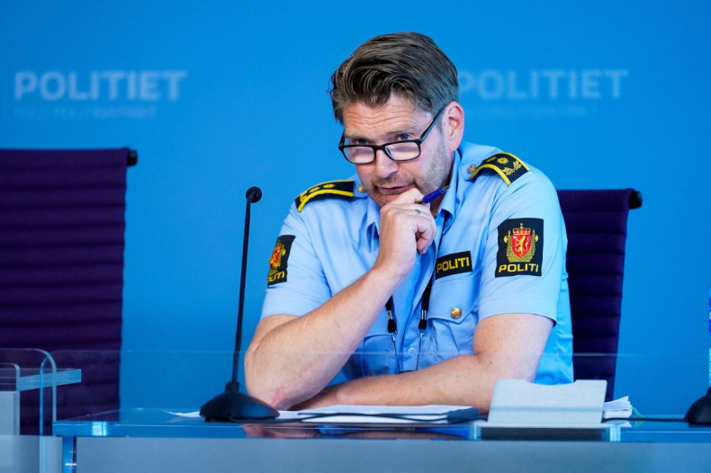 Police prosecutor Christian Hatlo addresses a news conference following a shooting at a nightclub in central Oslo, Norway June 25, 2022. Hakon Mosvold Larsen/NTB/via REUTERS   