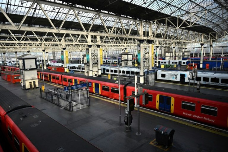Empty platforms and trains at Waterloo Station during this week's strike action