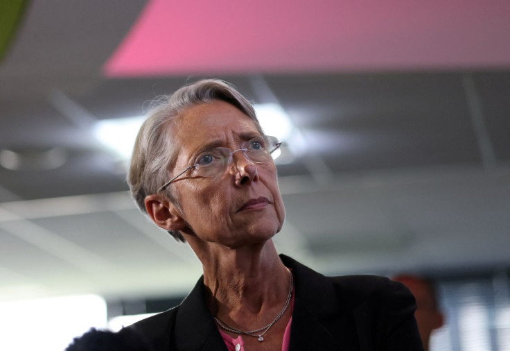 France's Prime Minister Elisabeth Borne attends a presentation by GRTGaz at Bois- Colombes, north-west of Paris, France June 23, 2022. Yoan Valat/Pool via REUTERS