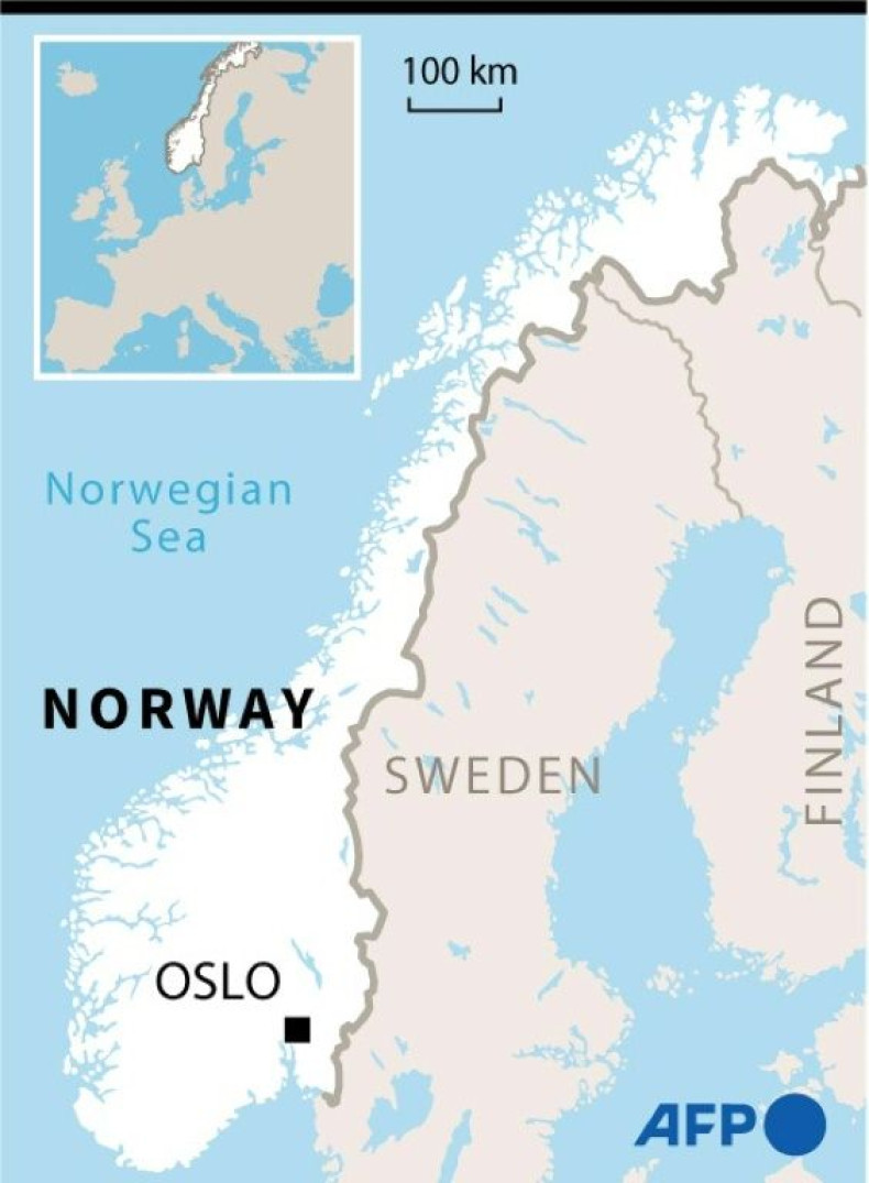 Map of Norway locating Oslo