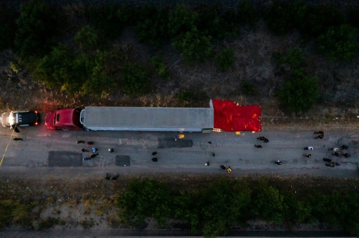 A tractor-trailer holding dozens of dead migrants was found in Texas on a road near Highway I-35, a major US artery that stretches all the way to the border with Mexico