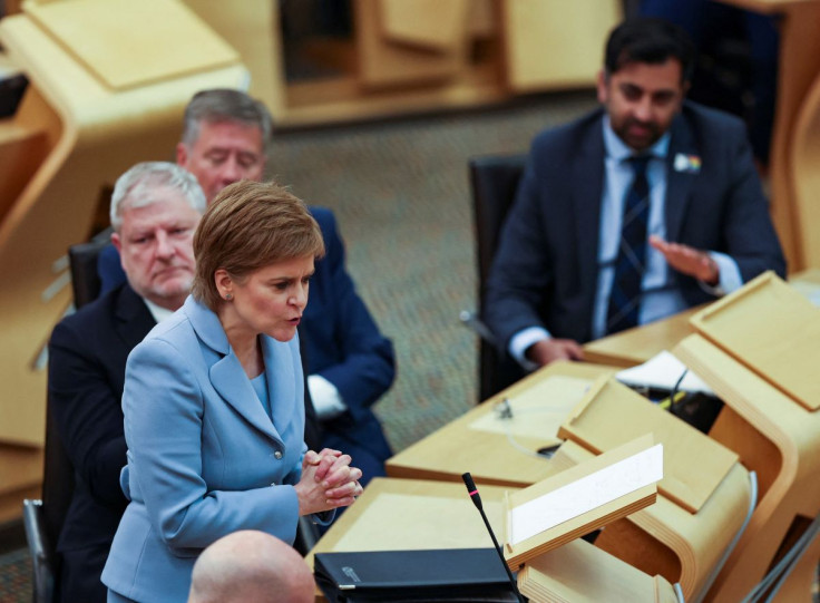 Scotland's First Minister Nicola Sturgeon makes a statement on an independence referendum at the Scottish Parliament in Edinburgh, Scotland, Britain June 28, 2022.