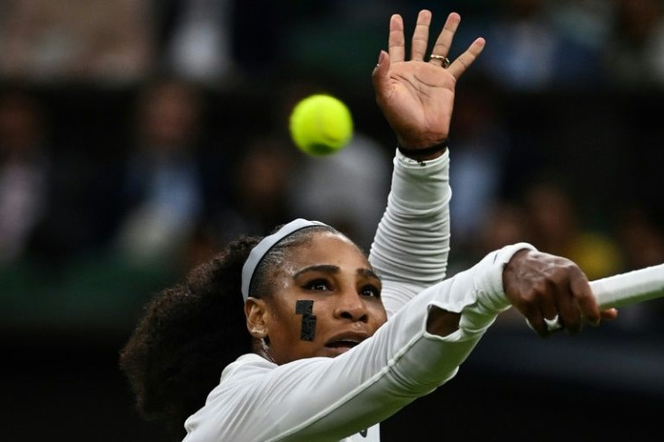 Serena Williams in action against Harmony Tan at Wimbledon