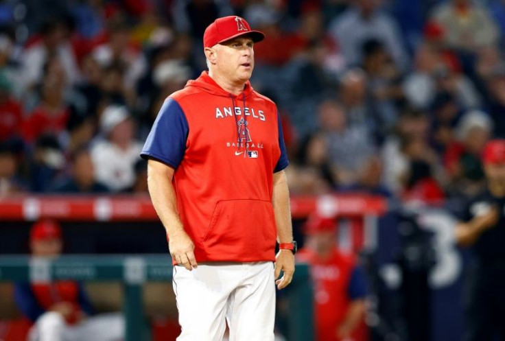 Interim manager Phil Nevin of the Los Angeles Angels was issued a 10-game suspension