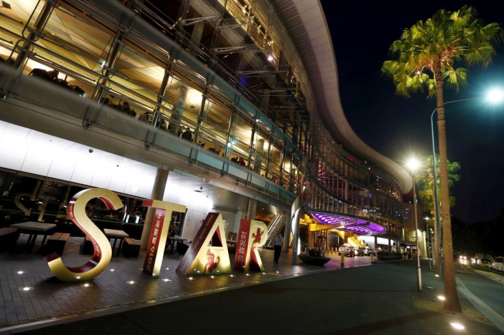 Sydney's Star Casino complex is seen illuminated at night, February 15, 2016. 