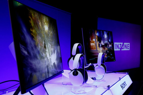 Sony Group Corp's new line of headphones and monitors targeting the growing PC market for video games, the Inzone line, is displayed during its unveiling in Tokyo, Japan, June 29, 2022. 