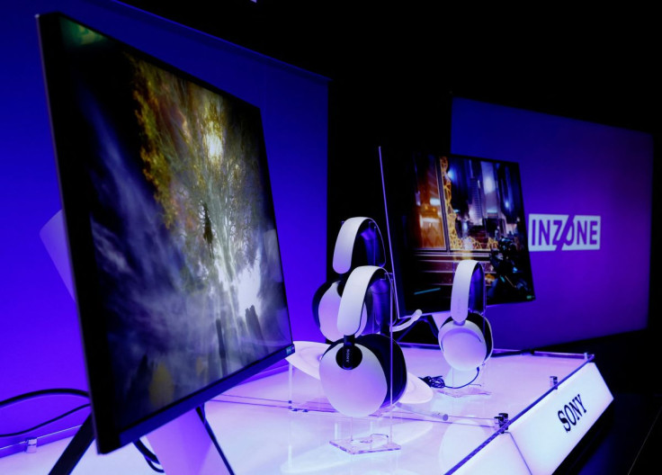 Sony Group Corp's new line of headphones and monitors targeting the growing PC market for video games, the Inzone line, is displayed during its unveiling in Tokyo, Japan, June 29, 2022. 
