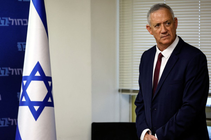 Israeli Defence Minister Benny Gantz attends his party's meeting at the Knesset, Israeli parliament in Jerusalem, June 27, 2022. 
