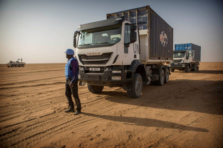 A MINUSMA logistic convoy is pictured in Kidal, Mali February 16, 2017. MINUSMA/Sylvain Liechti handout via REUTERS   