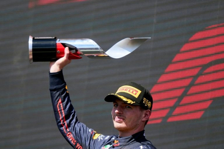 Max Verstappen celebrates victory in Canada