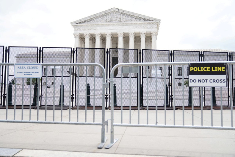 Security fencing is seen outside the U.S. Supreme Court in Washington, D.C., U.S., June 14, 2022. 