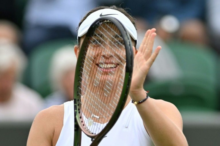 Paula Badosa celebrates victory over Irina Bara in the second round at Wimbledon