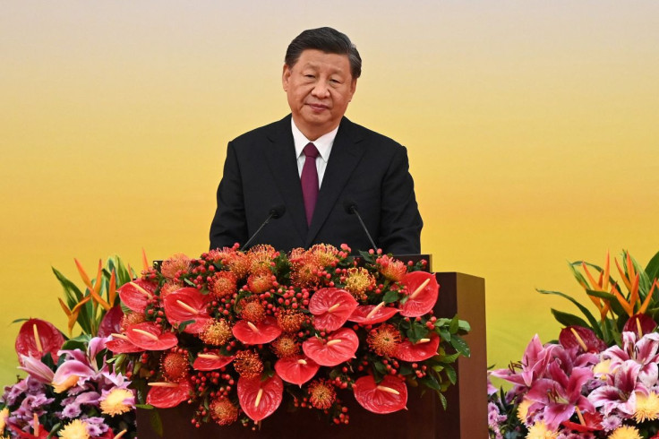 China's President Xi Jinping delivers a speech following a swearing-in ceremony to inaugurate the city's new leader and government, on the 25th anniversary of the former British colony's handover to Chinese rule, in Hong Kong, China July 1, 2022. Selim Ch