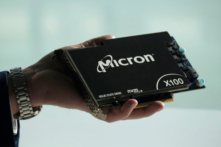 Micron Technology's solid-state drive for data center customers is presented at a product launch event in San Francisco, U.S., October 24, 2019.