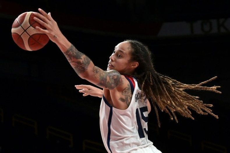 Brittney Griner is a star in the WNBA and for Team USA, as seen here at the Tokyo Olympics