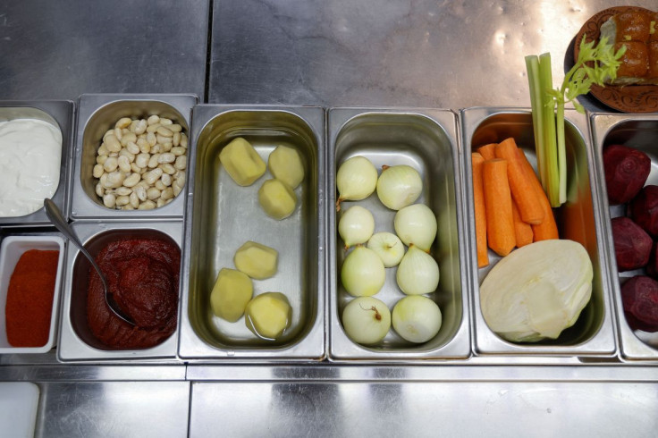 Ingredients for Ukrainian dish borshch are seen at a kitchen of a traditional cuisine restaurant, as Russia's attack on Ukraine continues, in Kyiv, Ukraine July 1, 2022.  