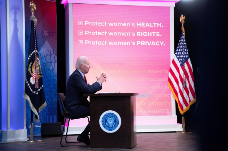 U.S. President Joe Biden participates in a virtual meeting with governors while discussing reproductive health care, following the U.S. Supreme Court ruling in the Dobbs v Jackson Women's Health Organization abortion case, overturning the landmark Roe v W