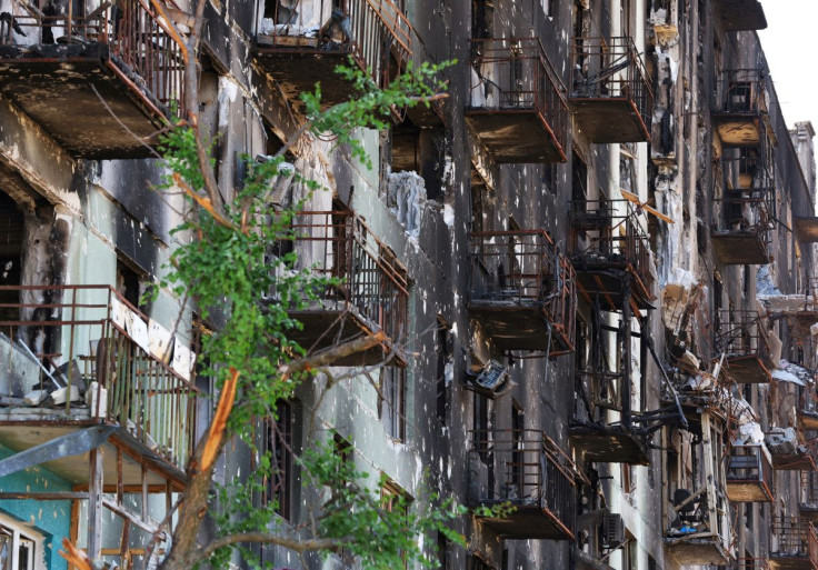 A view shows an apartment building heavily damaged during Ukraine-Russia conflict in the city of Sievierodonetsk in the Luhansk Region, Ukraine July 1, 2022. 