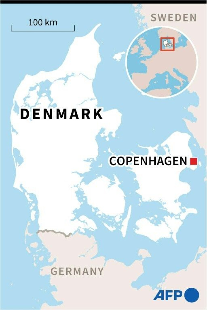 Map of Copenhagen, Denmark, where shots were fired in a mall Sunday