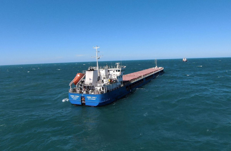 Russian-flagged cargo ship Zhibek Zholy is seen off the coast of Black Sea port of Karasu, Turkey, July 3, 2022. 