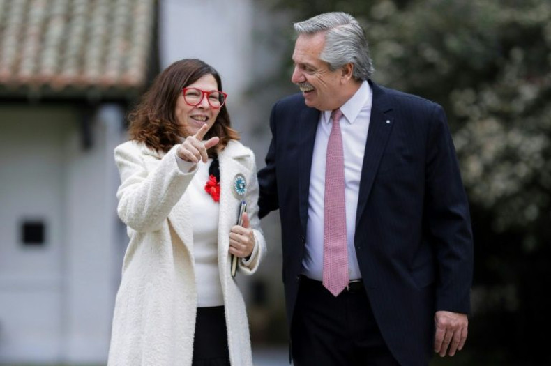 Argentina's new economy minister Silvina Batakis (left) alongside President Alberto FernÃ¡ndez in Buenos Aires on July 4, 2022