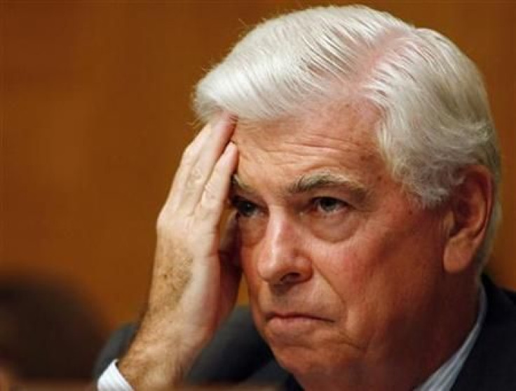 Banking Committee Chairman Dodd listens to testimony on Capitol Hill in Washington