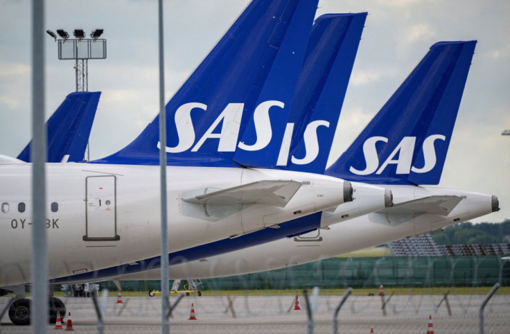View of SAS Airbus A321 and A320neo aircraft at Kastrup Airport parked on the tarmac, after pilots of Scandinavian Airlines went on strike, in Kastrup, Denmark July 4, 2022. TT News Agency/Johan Nilsson via REUTERS 