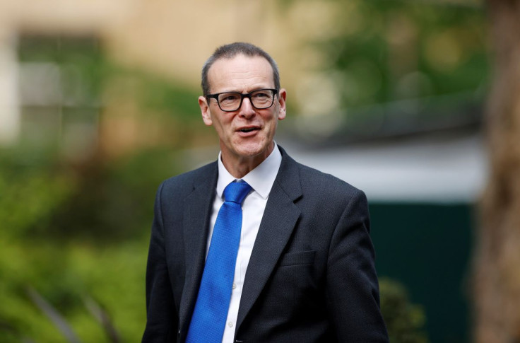 Sir Simon McDonald, the Permanent Under Secretary and Head of the Diplomatic Service at the Foreign and Commonwealth Office arrive in Downing Street, following the outbreak of the coronavirus disease (COVID-19), London, Britain, May 4, 2020.