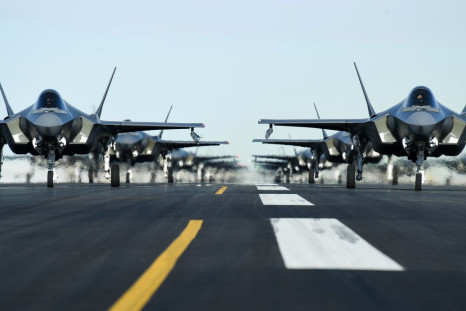U.S. Air Force F-35A aircraft, from the 388th and 428th Fighter Wings, form up in an "elephant walk" during an exercise at Hill Air Force Base, Utah, U.S. January 6, 2020. U.S. Air Force/R. Nial Bradshaw/Handout via 