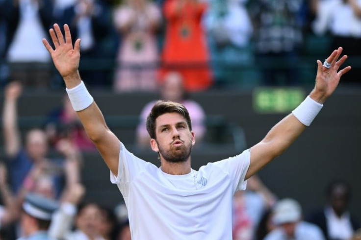 Winning moment: Britain's Cameron Norrie celebrates