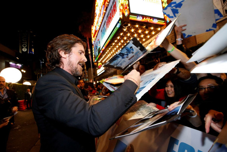 Cast member Christian Bale signs autographs at a special screening for the movie "Ford v Ferrari" in Los Angeles, California, U.S., November 4, 2019. 