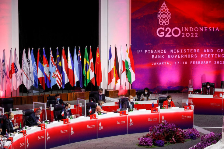 A general view of the opening ceremony of the G20 finance ministers and central bank governors meeting in Jakarta, Indonesia, February 17, 2022. Mast Irham/Pool via REUTERS