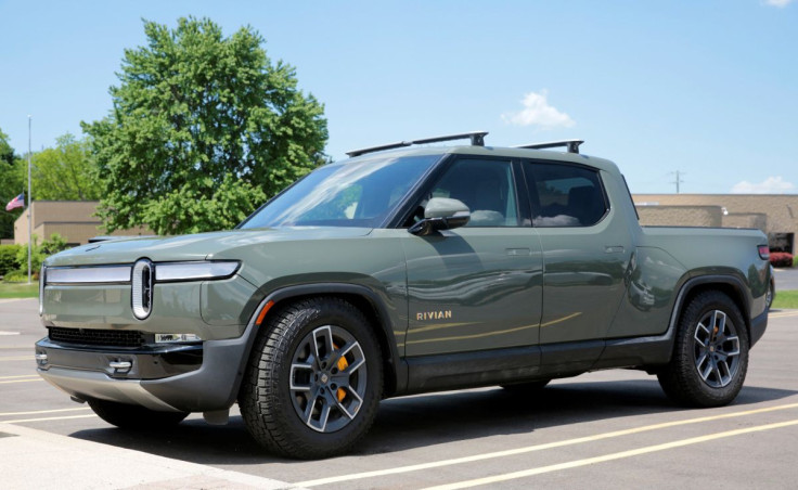 A Rivian R1T electric truck is seen outside Munro & Associates headquarters in Auburn Hills, Michigan, U.S., June 3, 2022.  