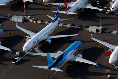 Boeing 737 Max aircraft are parked in a parking lot at Boeing Field in this aerial photo over Seattle, Washington, U.S. June 11, 2020. 
